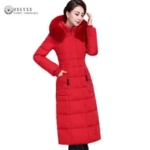 Женский зимний пуховик с лисьим меховым воротником, модная теплая куртка с гусиным пером, однотонная тонкая верхняя одежда, парка с капюшоном, Oka745