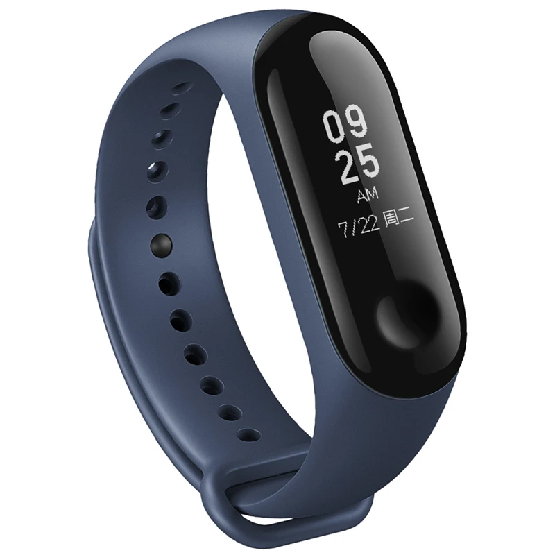 Xiaomi mi Band 3 умный Браслет mi band 3 браслет OLED часы фитнес-трекер для измерения сердечного ритма 5 АТМ Водонепроницаемый Обновление Xio mi Band 2 - Цвет: Add Blue Strap