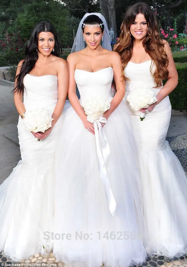 Kim Kardashian Wedding Dresses 2015 Designer Style Strapless