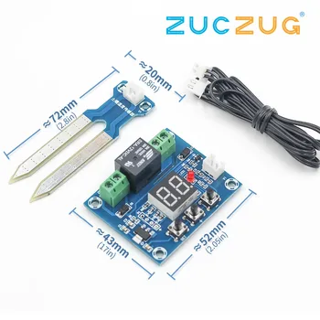 

Humidity Controller Soil Sensor Module 20-99%RH Precise Automatic Control Irrigation System Red Digital Display