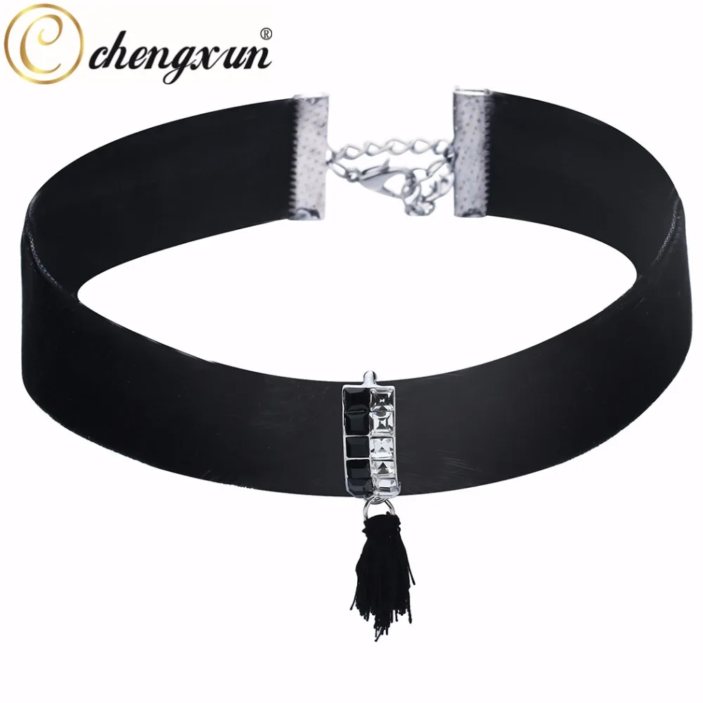CHENGXUN 1 Шт. Ручная Работа Винтаж Готический Черный Модный Bijoux Femme Кружева Кисточкой