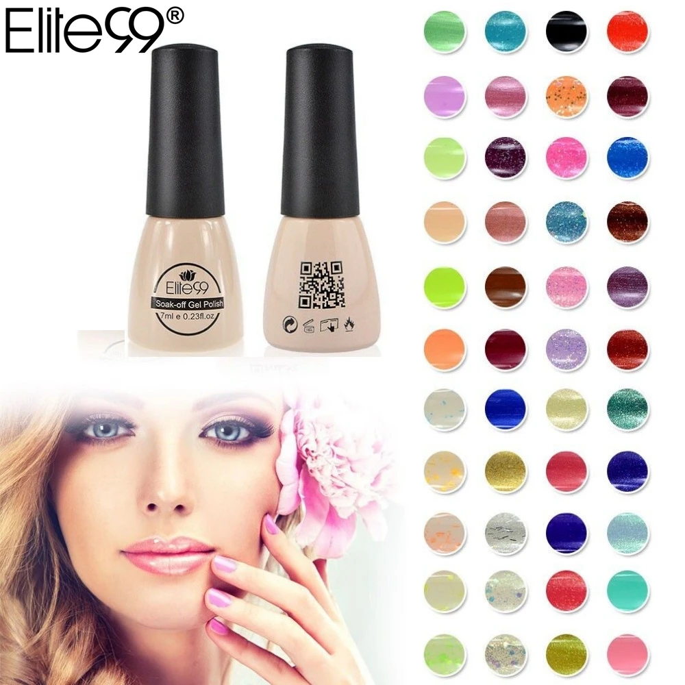 Elite99 7ML Soak off Gel Polish Top and Base Coat Needed LED or UV Lamp Lacquers Gel Varnish