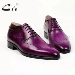 Cie оксфорды с круглым носком патина фиолетовый узкой обуви Последние 100% натуральной телячьей кожи дышащая мужская обувь на заказ ручной