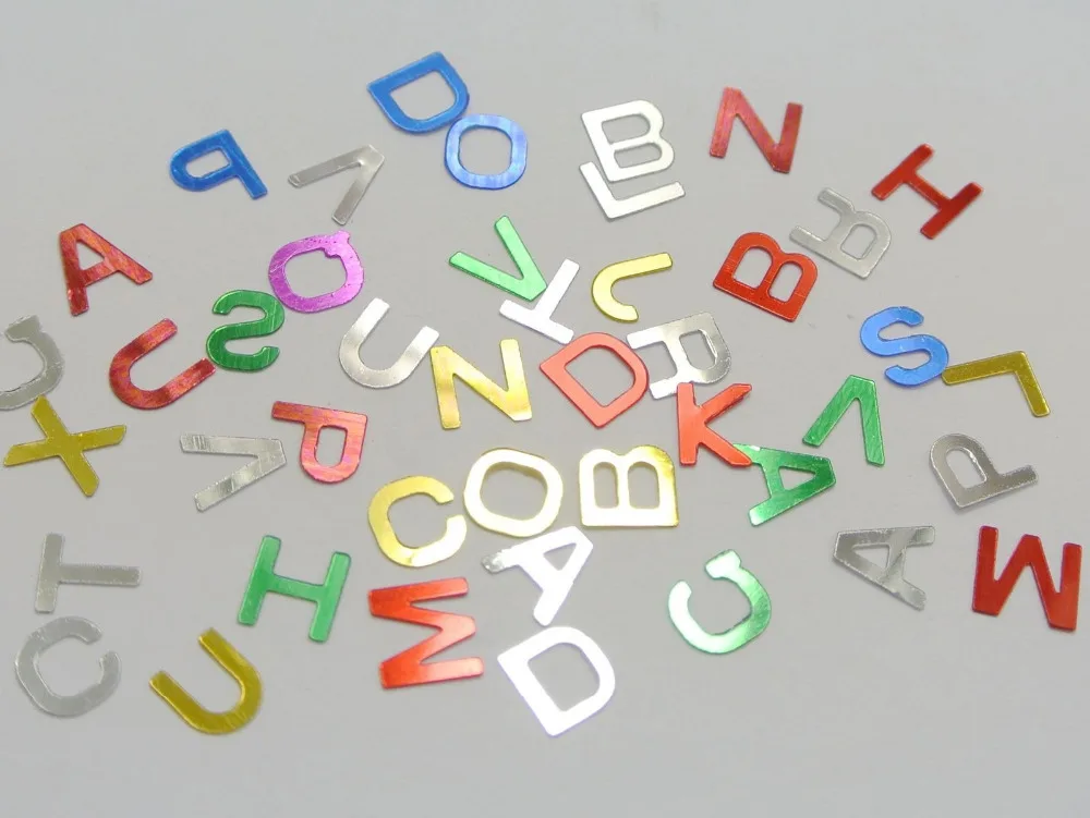 

100Gram Assorted Alphabet Letter Sequins Loose Scrapbooking Craft multi colours