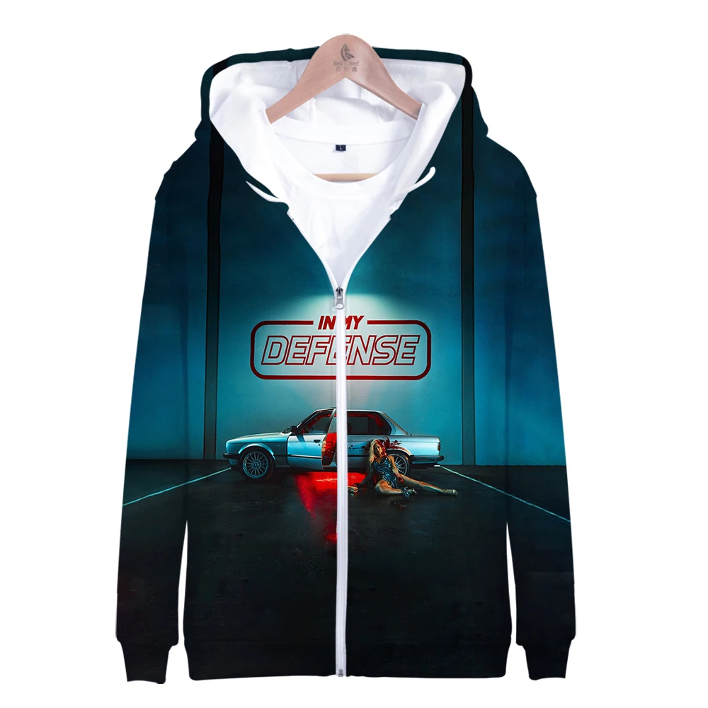 

Rapper singer Iggy Azalea NEW Album In My Defense 3D print Zipper hooded sweatshirt Men/Women Hip hop Casual Zipper clothes