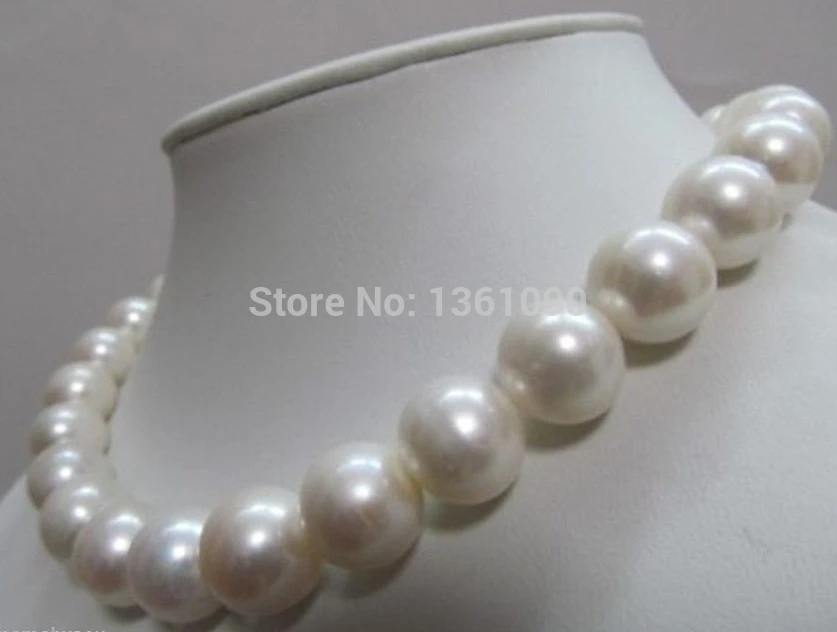 

xd 003464 Beautiful AAA SOUTH SEA 11-12MM WHITE PEARL NECKLACE 18