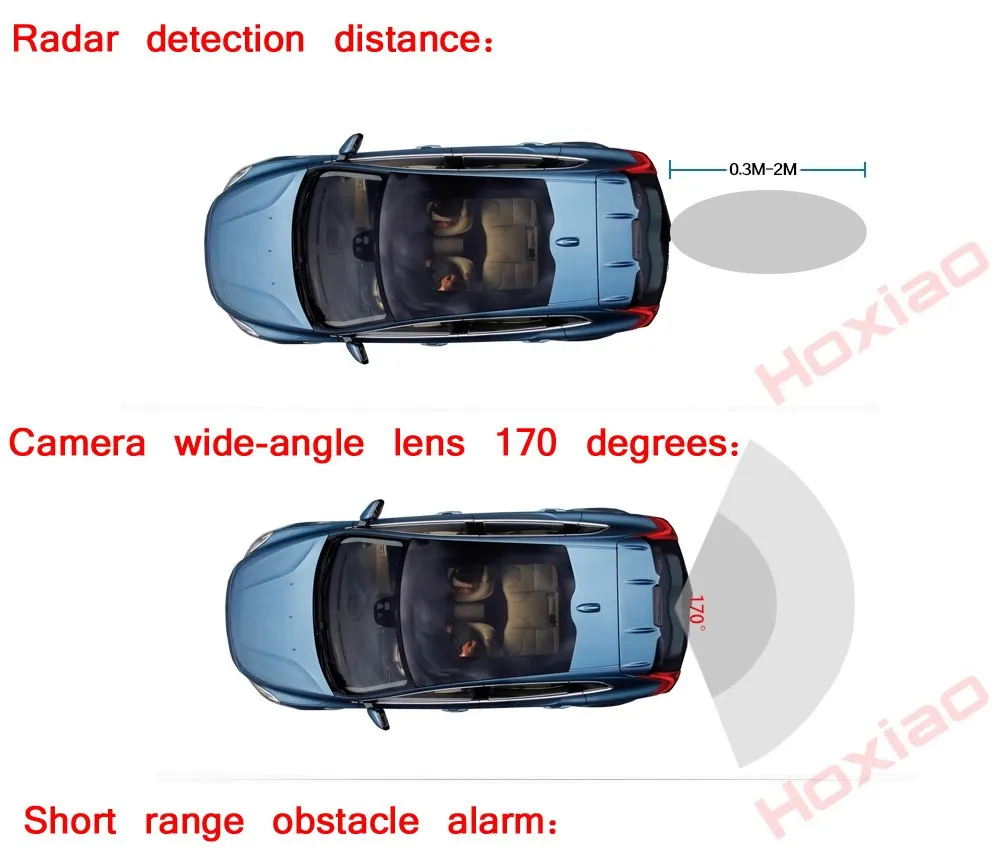 Автомобильная камера заднего вида с датчиком радара заднего вида и ночным видением светодиодный светильник с высоким разрешением 3 в 1, парковочная камера заднего вида для автомобиля