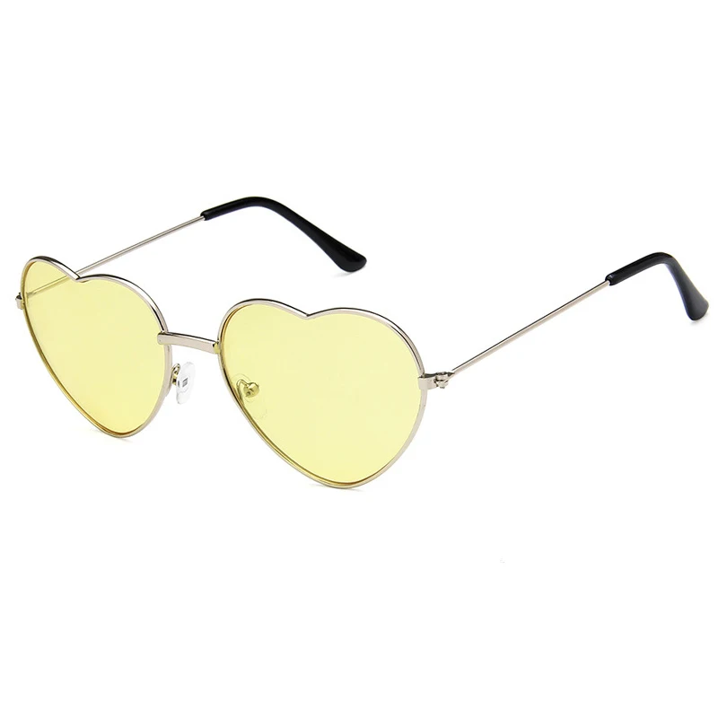 Ladies Heart Shaped Sunglasses Women Metal Frame UV400 yuanzhiweilai Brand Designer Cat Eye Sun Retro glasses - Цвет линз: SGU4