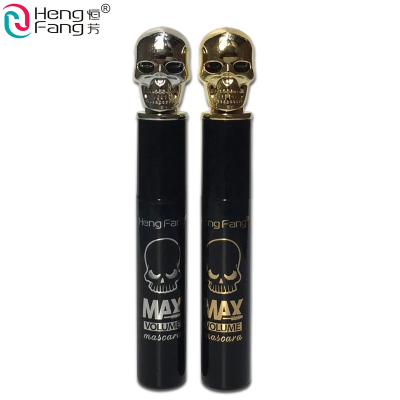 HengFang brand ink black mscara makeup skull shape MAX colossal Lengthening cilia waterproof Curling mascaras thick cosmetics