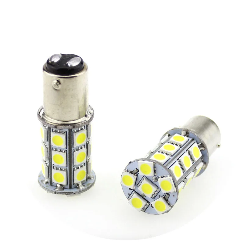 

2pcs 1157 BAY15D P21/5W 5050 SMD 27 LED Auto Car Brake Tail Stop Light Lamp Bulb 12V Pure White High quality