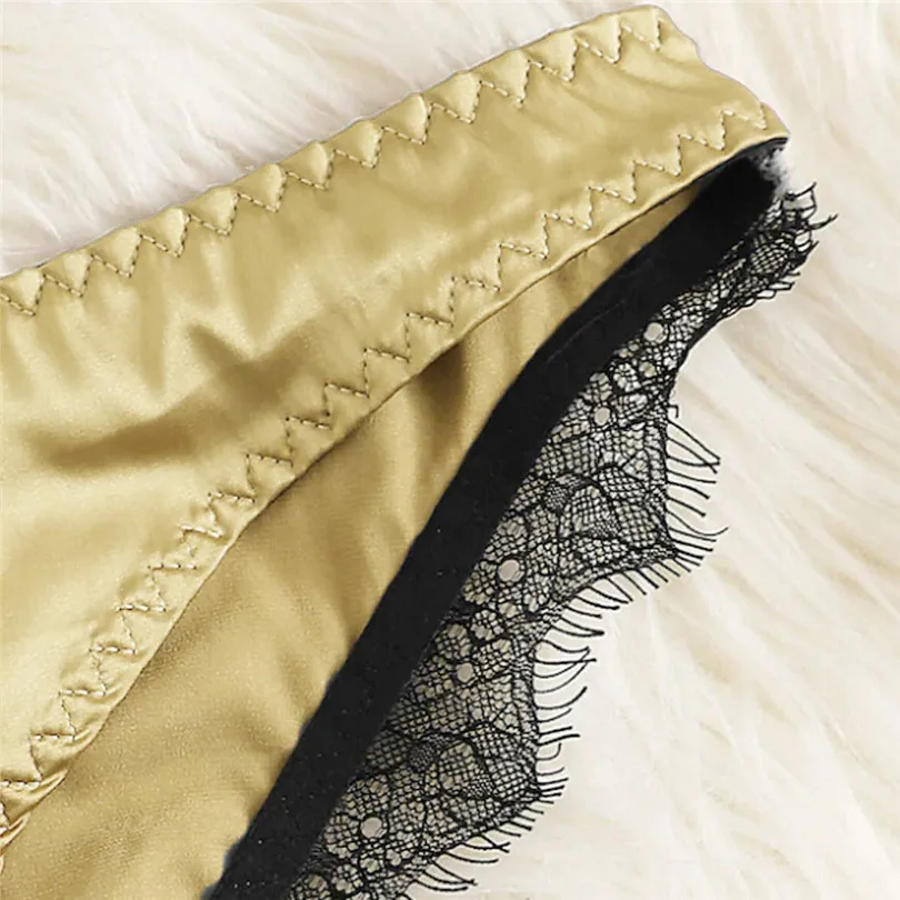 Fashion Women Summer Sexy Satin Lace Lingerie Casual Daily Nightwear Patchwork Sleepwear Lingerie Underwear Sleepwear Set #4A22 (21)