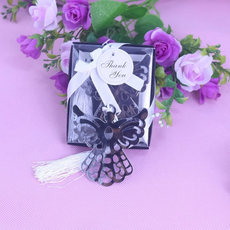 10 шт./компл. вечерние закладки Ангела из серебристого металла в коробке для