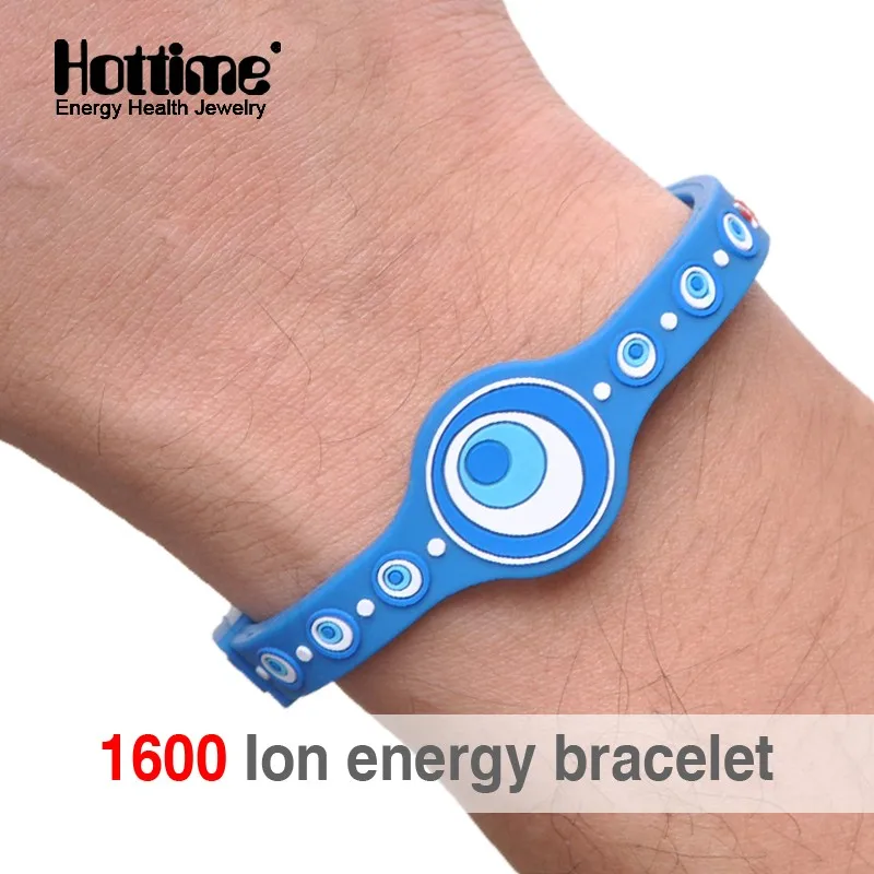 Hottime 1600 ion Bio Energy Unisex Trendy Silicone Rubber Flexible Wristband Wrist Band Cuff Bracelet Bangle For Women Men PROX2