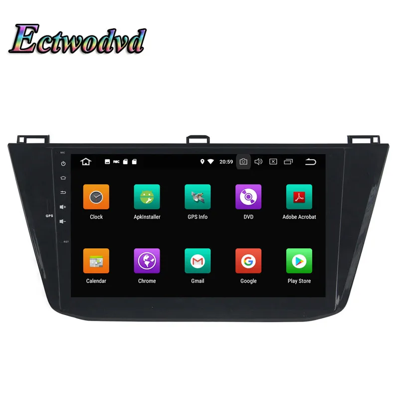 Best Ectwodvd 4G RAM 32G ROM Octa Core Android 8.0/8.1 Car DVD for Volkswagen Tiguan 2016 2017 2018- Radio Stereo Play GPS Navigation 3