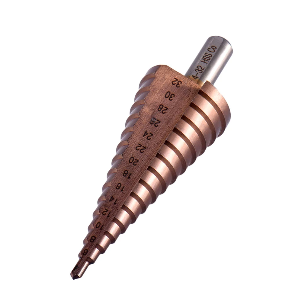 

1pc HSS M35 Cobalt Triangle Shank 4-32mm Straight Groove Step Drill Bit Metal Cone Step Drill Bit Saw Hole Cutter