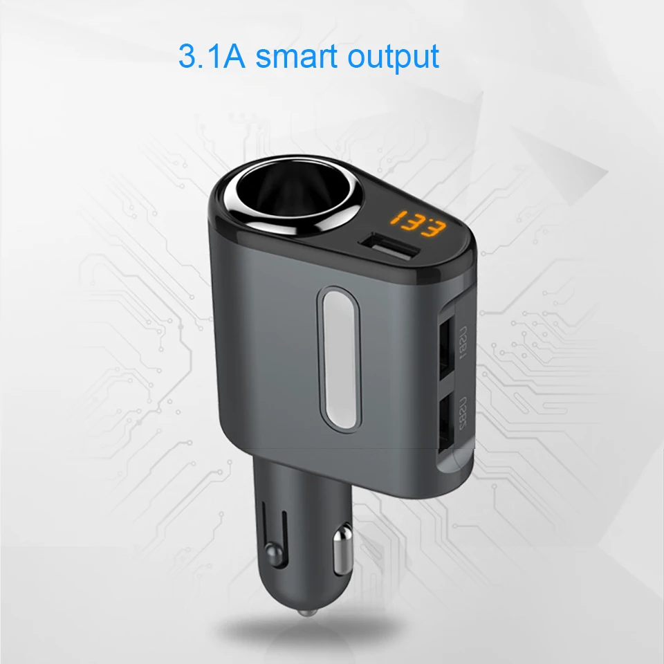 Cunymagos Quick Charge 5V 3.1A 3 Ports USB Car Charger For iPhone Samsung 12V-24V Car Cigarette Lighter Socket Adapter Charger (7)