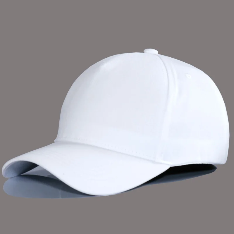 Однотонная хлопковая шляпа без логотипа, черно-белая бейсболка, модная Высококачественная Мужская кепка для отдыха - Цвет: Белый