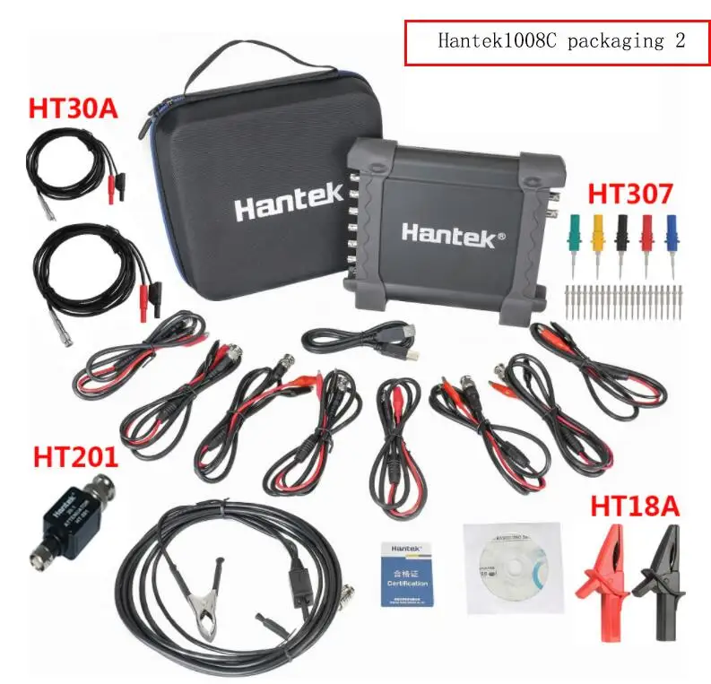 Hantek 1008C 8CH 12 бит PC USB Автоматический прицел/DAQ/8CH Программируемый генератор osciloscopio Hantek1008 для автомобиля диагностический инструмент - Цвет: 1008C Packaging 2