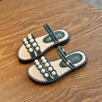 

Cute Kids sandals for Girls Summer Children Shoes Pearl Design Slippers Anti-slip Sandals Fashion Indoor Outdoor Beach Shoes 1