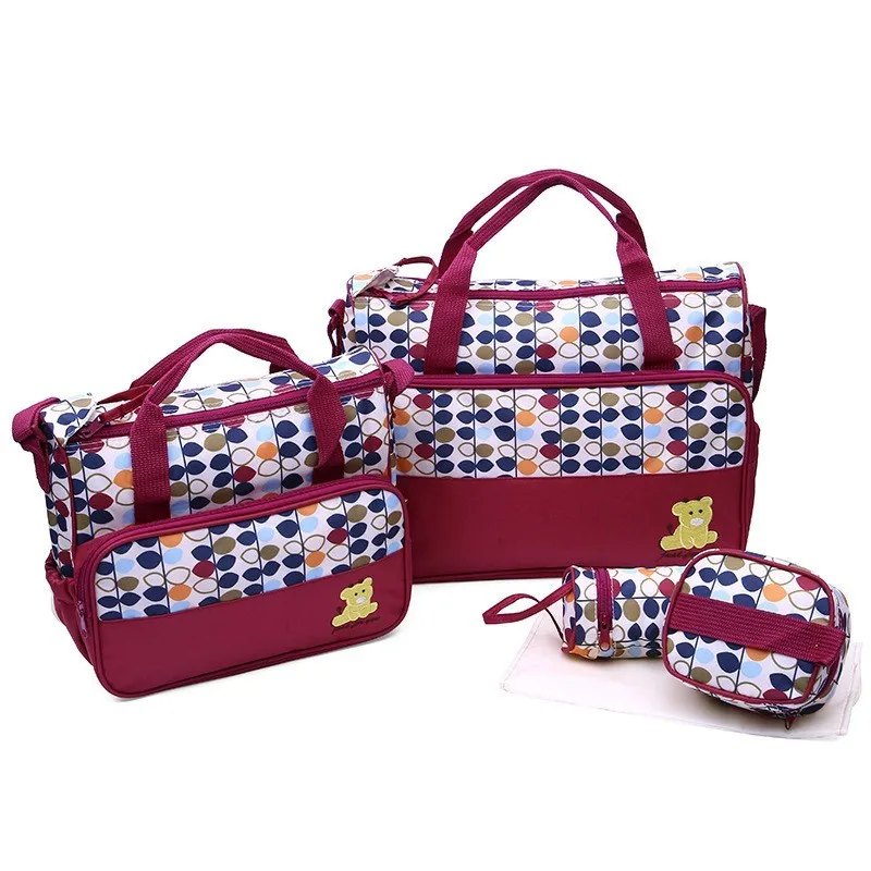 304019cm 5pcslot Mother Baby Bags For Mom Multifunctional Organizer Baby Maternity Nappy Changing Bag Women Messenger Bag (5)