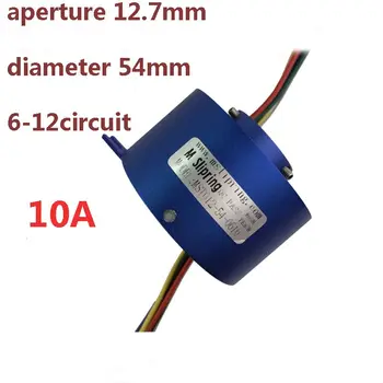 

Conductive slip ring through hole Diameter 54mm 2-12channels each channel 10A hollow shaft collector ring rotary brush