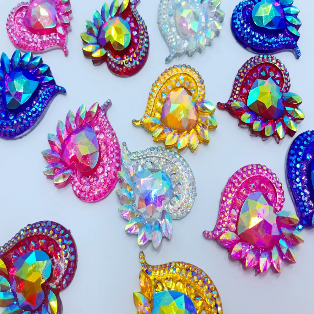 20 шт. стразы разных цветов в форме сердца 34 х31 мм|sew on|sew on rhinestonebeads strass |