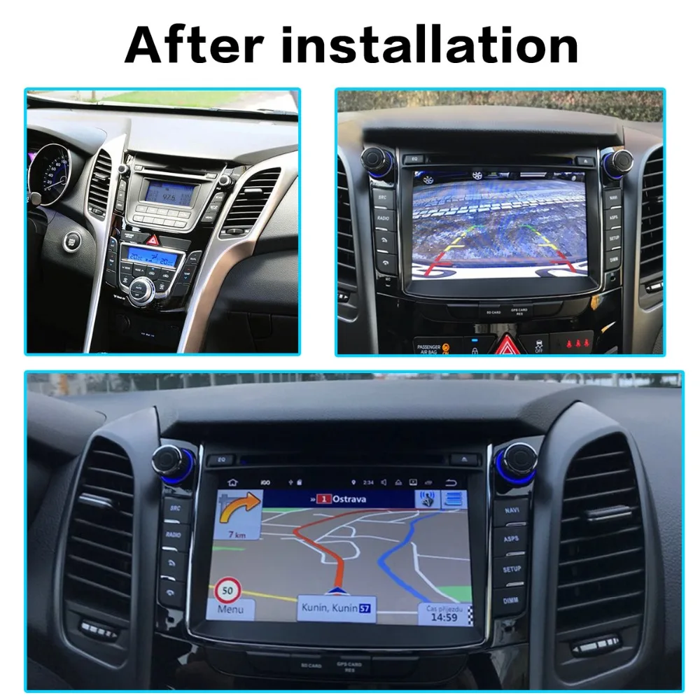 Sale Android 9.0 4+64GB Car Stereo DVD Player GPS Glonass Navigation For Hyundai I30 Elantra GT 2012+ Video Multimedia Radio headunit 1