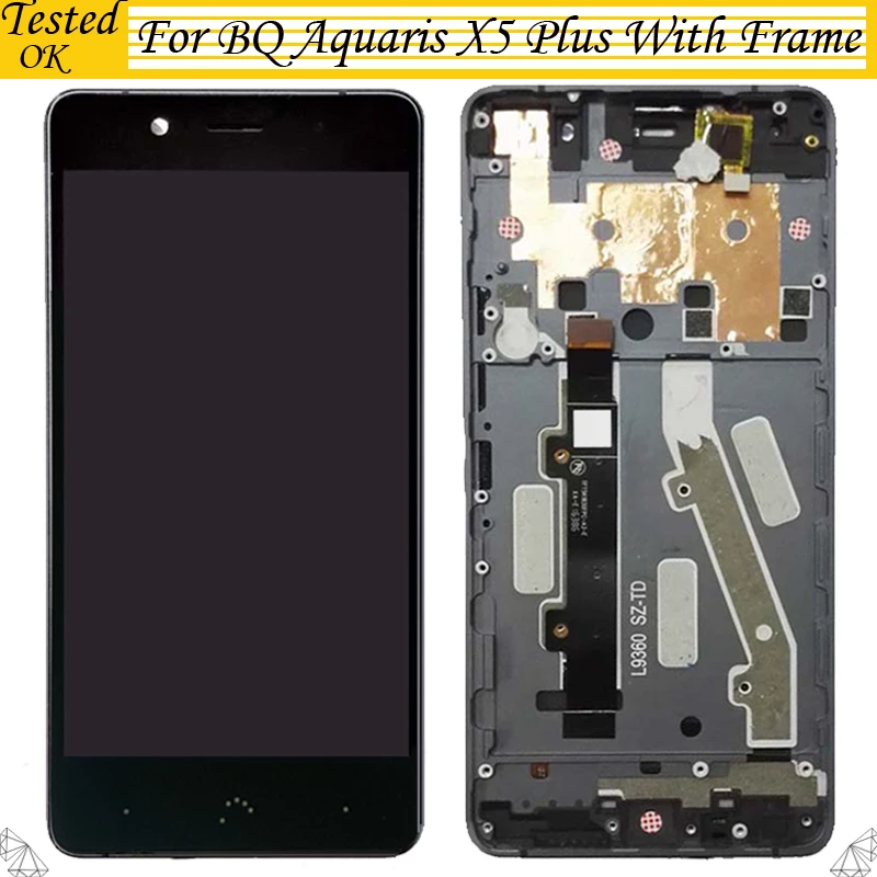

100% Tested Working For BQ Aquaris X5 Plus Lcd Display Touch Screen For BQ X5 Plus With Frame Black White Color
