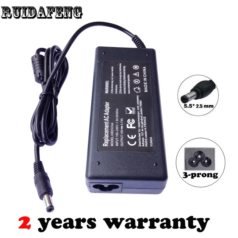 

19V 4.74A AC DC Power Supply Adapter Charger for ASUS F81SE F9 X80N F8Tr X81SE F3 ADP-90SB BB PA-1900-24 36 K50 K52 K51 K40A