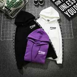 Для женщин хип хоп печати толстовки кофты Плюс размеры Спортивные черный, белый цвет свободные над Размеры d пуловеры для Harajuku с ш