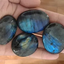 1 шт сильный синий флэш Лабрадорит пальмовые камни целебные кристаллы драгоценный камень забота терапия гладкое Мыло Форма приблизительно 50mm