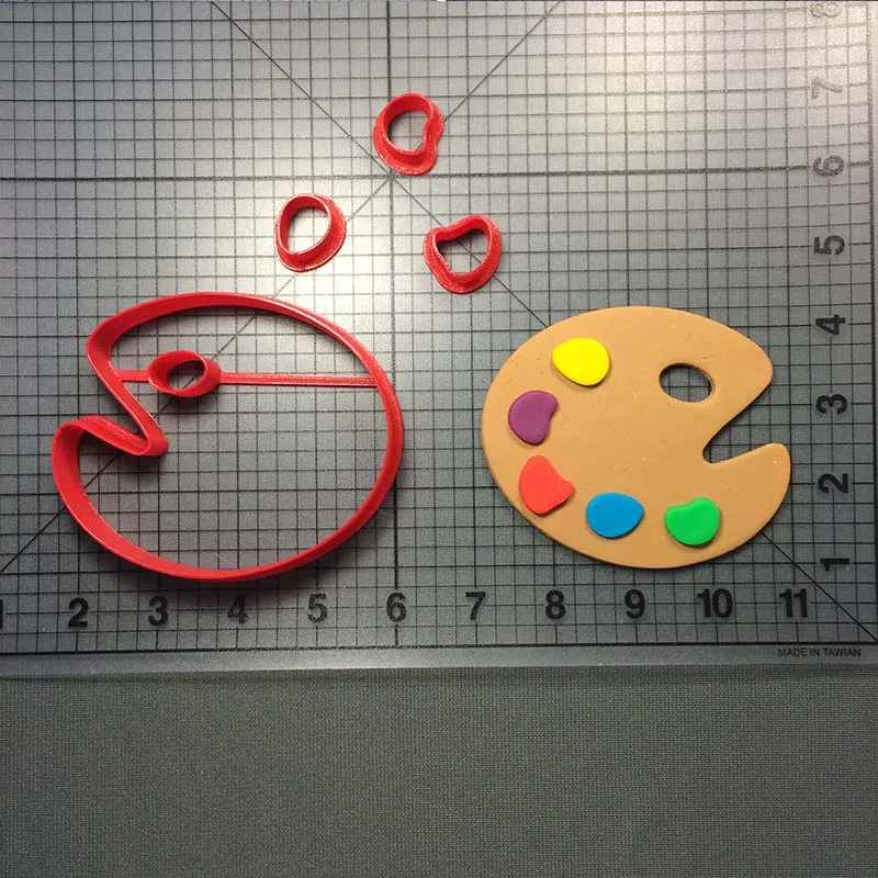 

Paint Series Cookie Cutters Custom Made 3D Printed Fondant Cake Decorating Cookie Cutter Set Palette Easle Brush Cake Cutters