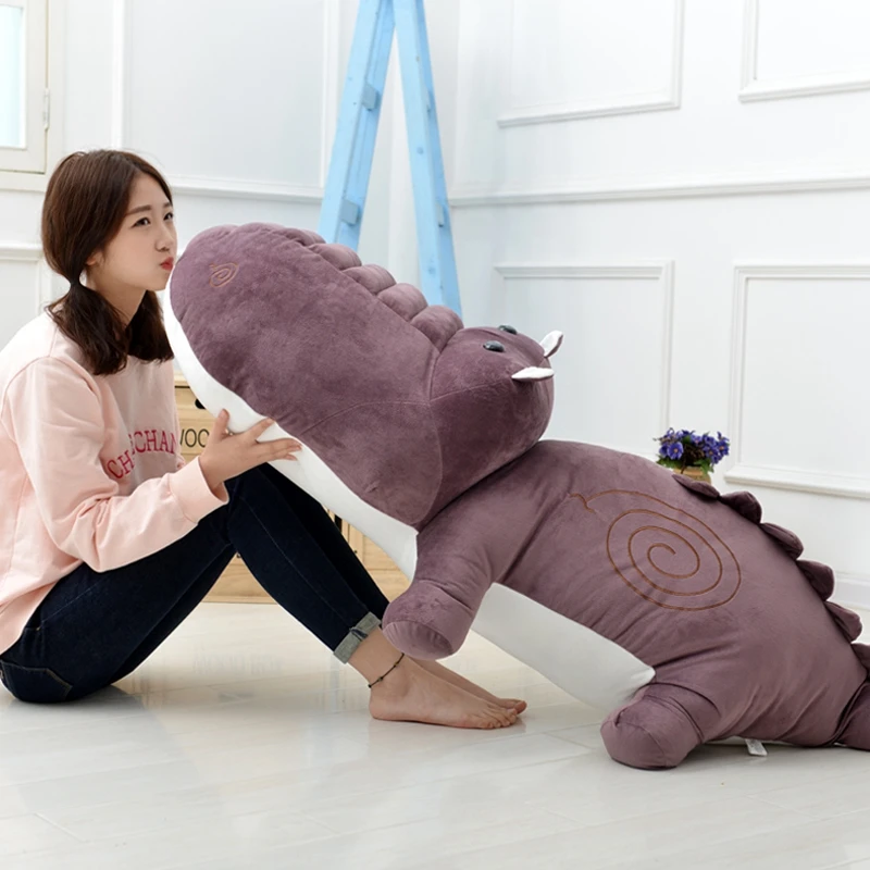 Dorimytrader Large Cuddly  Animal Crocodile Plush Toy Big Stuffed Soft Cartoon Alligator Pillow Children Play Doll Lover Gift 160cm 140cm 120cm 100cm DY50009 (14)