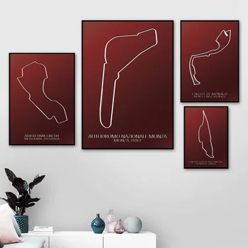 

Austria Belgium England France Japan Spain American Germany USA F1 Race Track Art Canvas Poster Wall Picture for Room No Frame