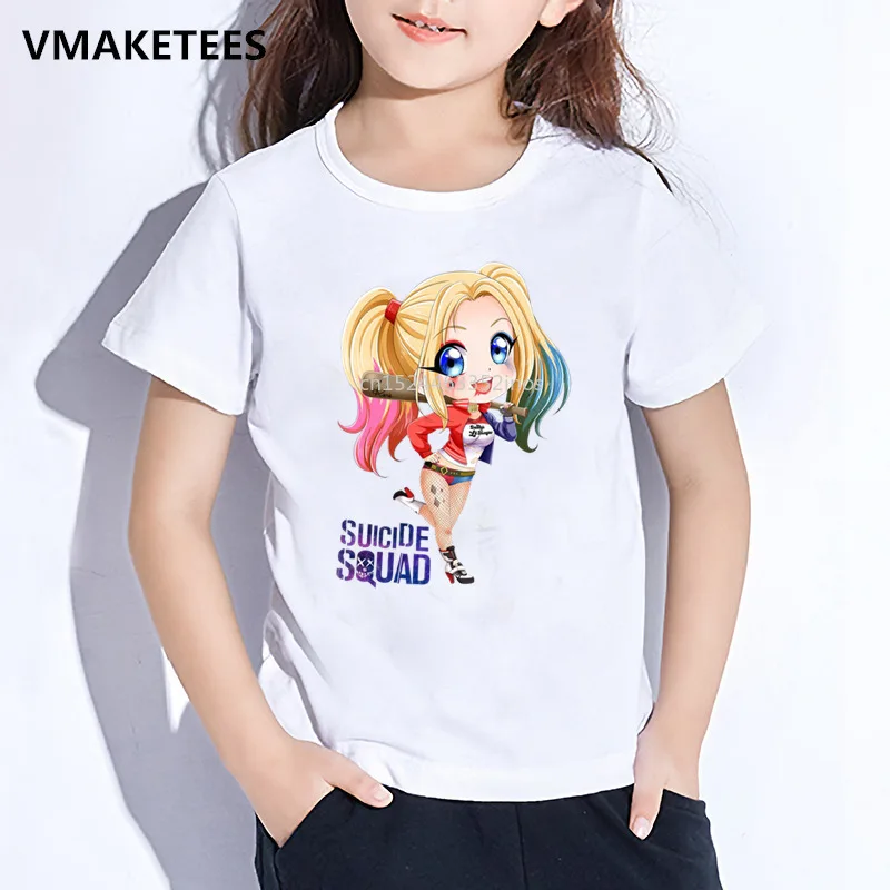 

Kids Summer Girls & Boys Funny T shirt Children Suicide Squad Harley Quinn Cartoon Print T-shirt Baby Casual Clothes,HKP2425