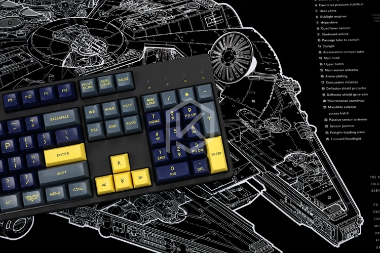 Механическая клавиатура Millennium Falcon коврик для мыши 900 400 4 мм непрошитые края