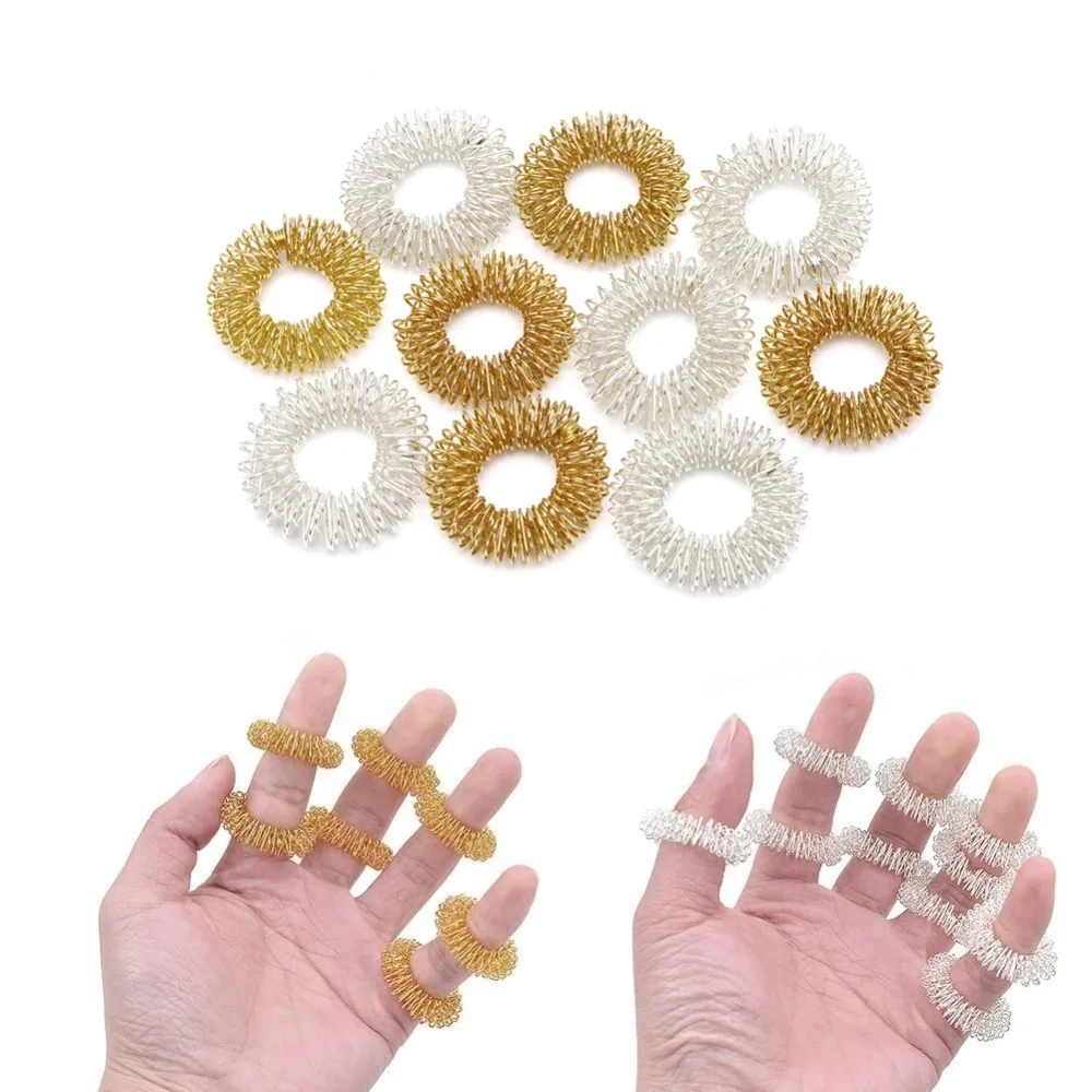 ZLROWR Body Finger Massage Rings Acupuncture Ring Health Care Gold/Silver Plated Cool ZLROWR Body Finger Massage Rings Acupuncture Ring Health Care Gold/Silver Plated Cool