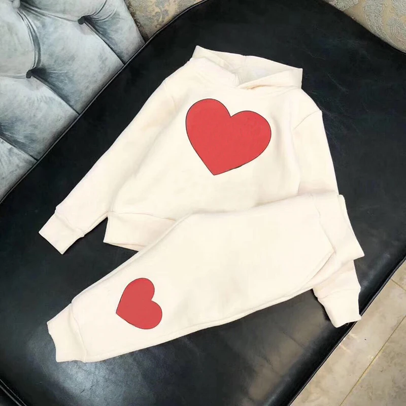 

Kid clothes Set thick tracksuit long sleeve hoodie+Pant 2 pcs for children winter casual clothes in middle of Nov