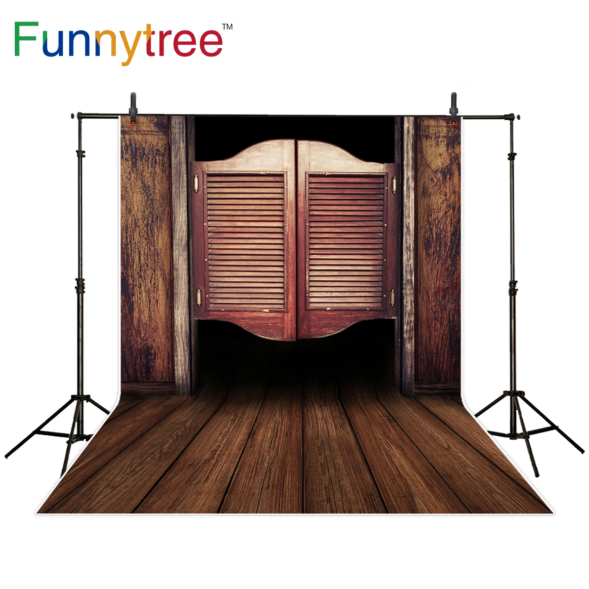 Задний фон Funnytree для фотостудии старый ковбойский в западном стиле с деревянными
