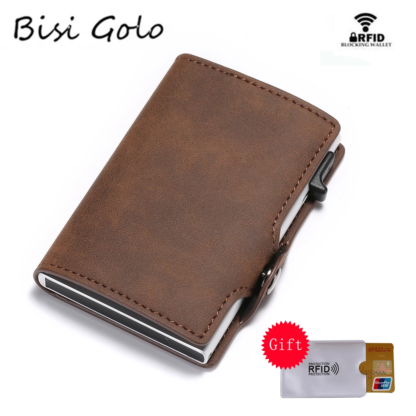 

BISI GORO Card Holder 2019 New Vintage Card Wallet RFID Slim Suitcase Business Luxury Card Case Anti-theft Card Wholesale