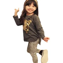 Осенние комплекты одежды для девочек; одежда для детей; футболка с длинными рукавами и рисунком; леггинсы; штаны; комплект из 2 предметов; Рождественская одежда; одежда для маленьких девочек