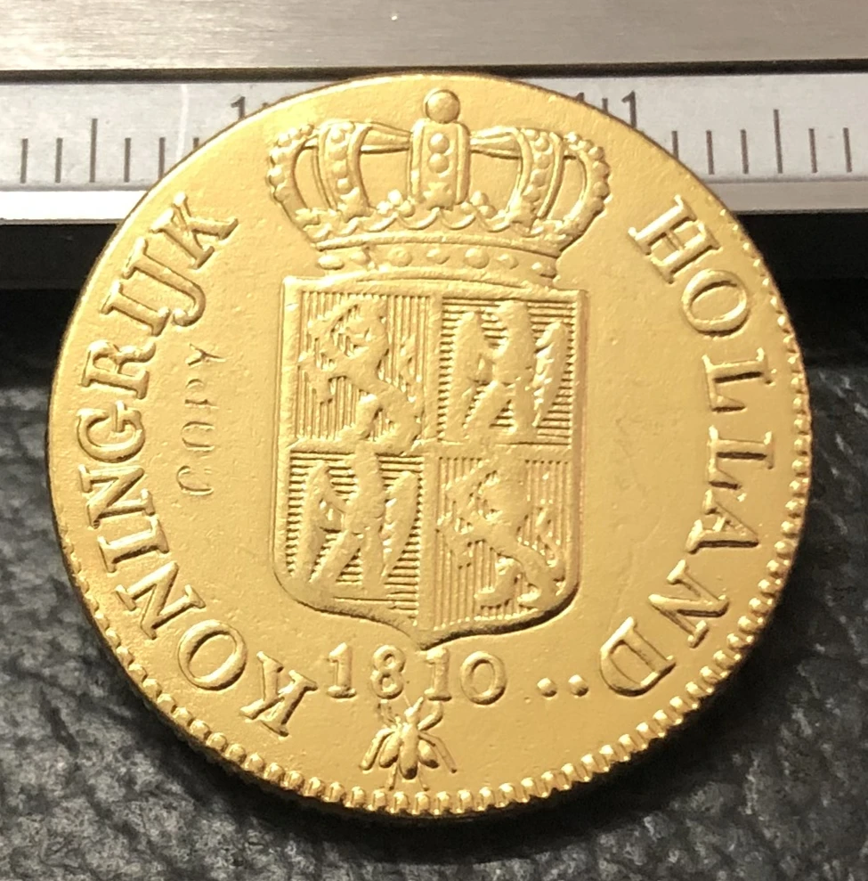 

1810 Netherlands 1 Ducat-Louis Napoleon Gold Copy Coin