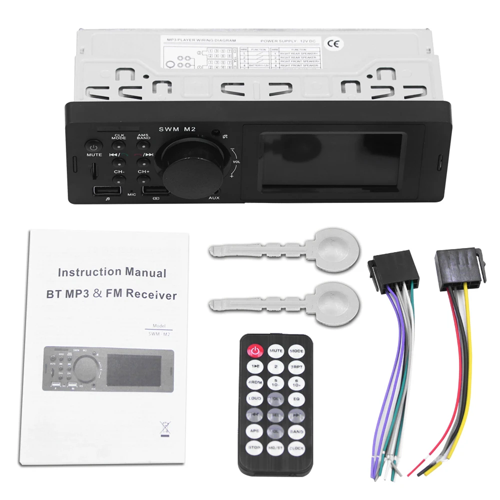 Автомагнитола SWM M2 Bluetooth 60 Вт 3 5 мм AUX FM радио mp3 плеер USB TF карта громкая связь с
