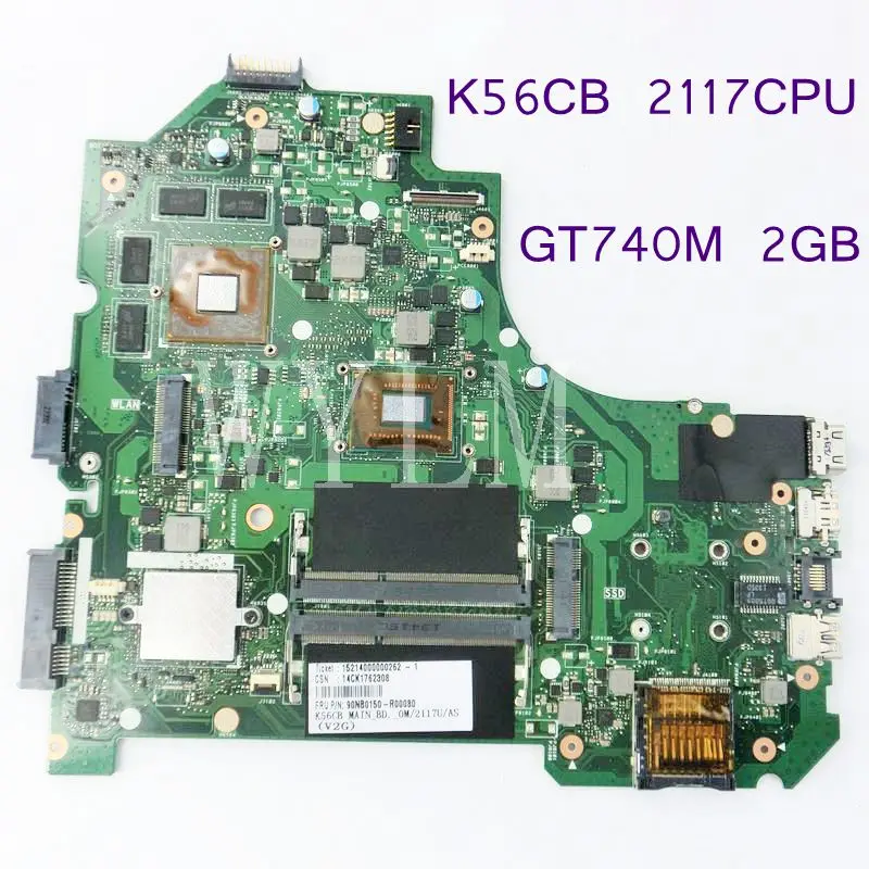 

K56CB With 2117 CPU GT740M 2G Mainboard For ASUS A56C K56C K56CB Laptop Motherboard REV2.0 100%Tested Working Well Free Shipping