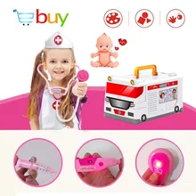 Дети скорой помощи доктор игрушки медсестра Косплэй стоматолог медицинская коробка Кукла равномерное стетоскоп, играют дети аптечке подарки