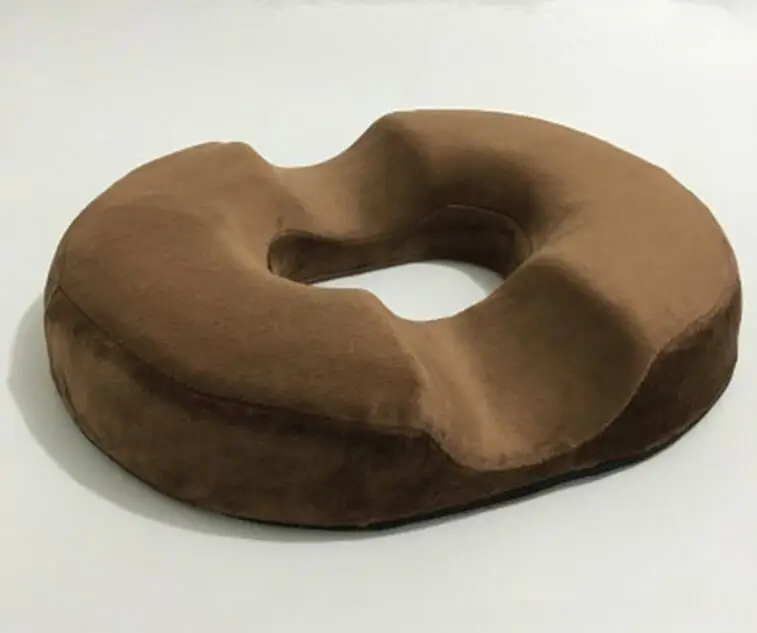 Летняя подушка для сиденья в виде пончика ортопедическая кольцевая подушка большая 16," x 13" для геморроя, седалищного нерва, боли в хвостовой кости при беременности - Цвет: Coffe