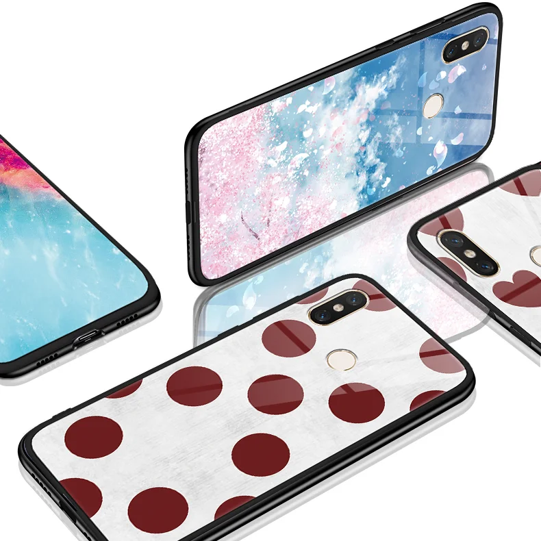 

Colorful Tempered glass Fundas For TPU Xiaomi Mi A2 6X Max3 Mix 2 Mix 2S 5 5S 6 8 Explorer 8 SE Cover For Xiaomi Mi 8 lite Case