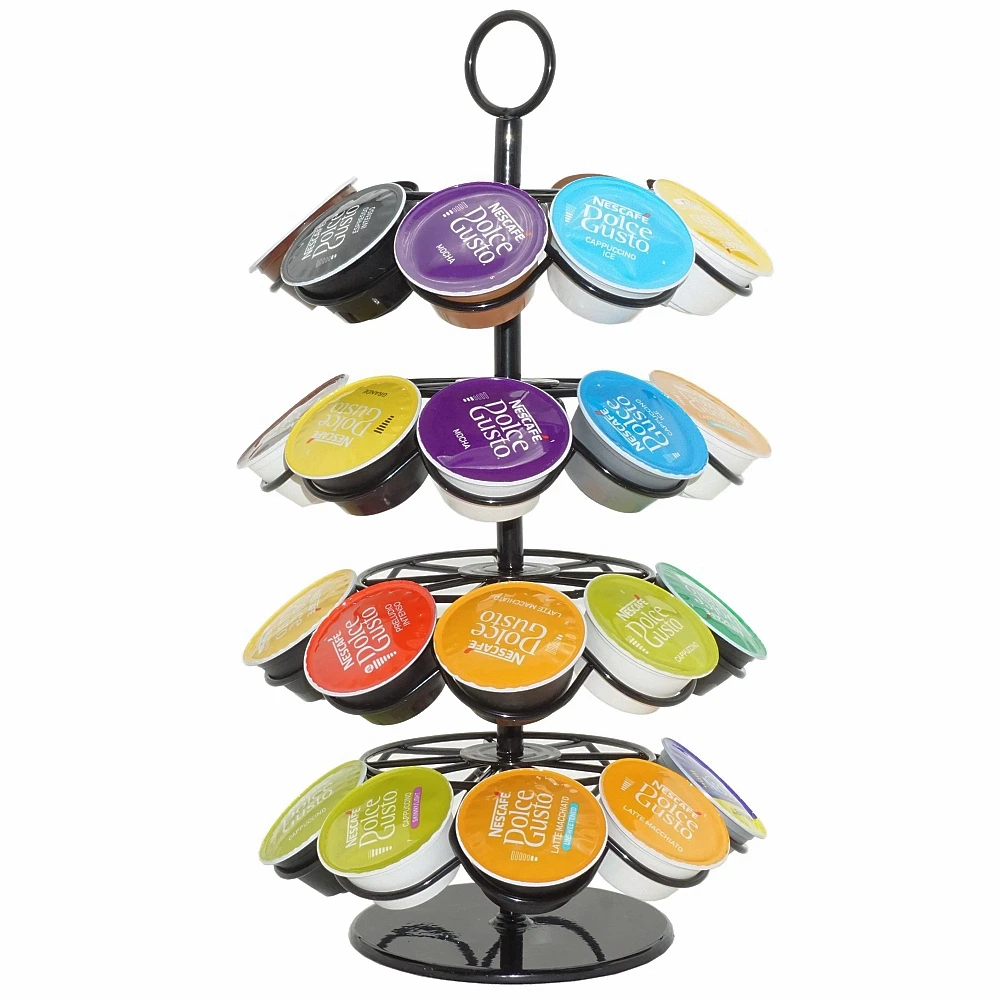 

Removable Coffee Pod Holder 360 Degree Rotating Rack Coffee Capsule Storage Organizer for 36pcs Dolce Gusto or K-Cups Capsule