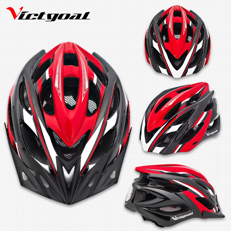 VICTGOAL Bicycle Helmet Light Cycling Helmet Sun Visor Led Backlight Safety MTB Mountain Road Bike Helmets Integrally Molded