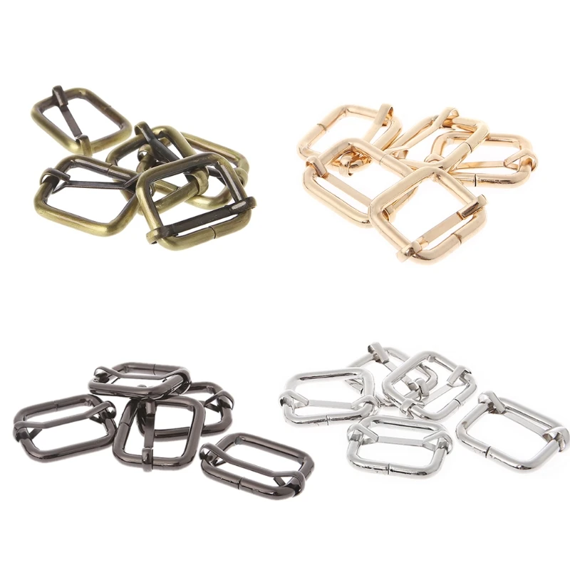 

5Pcs 2.5cm Metal Tri-Glides Wire-Formed Roller Pin Buckles Strap Slider Adjuster